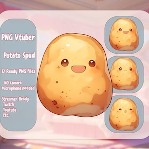 Chibi Potato Spud PNG – VTuber Twitch Streaming Asset (Digital Download)
