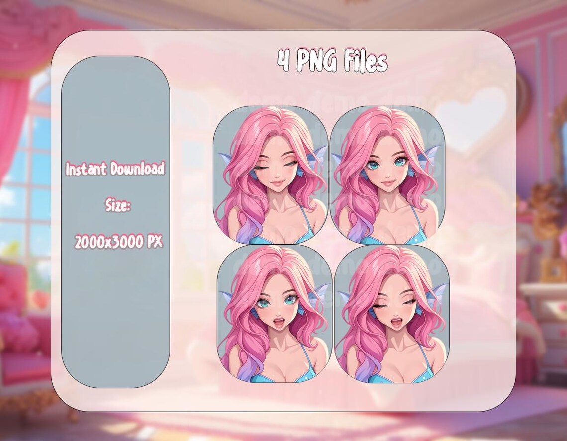 Nerissa PNG Tuber, 1 Expression, Twitch Stream Asset (digital Download ...