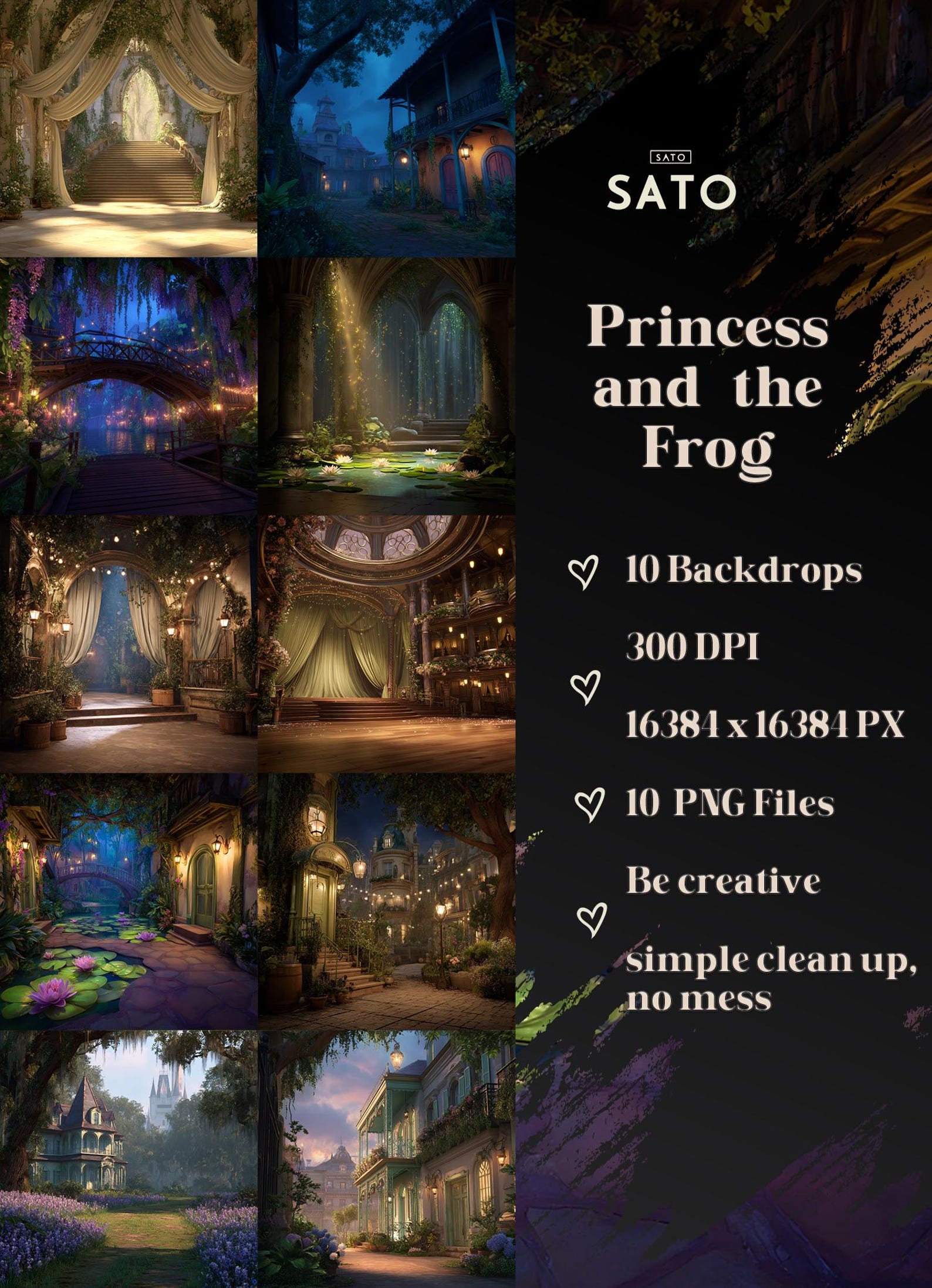 Princess and the Frog Backdrops: Digital Art Backgrounds (16384x16384 ...