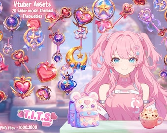 Sailor Moon Vtuber Throwables: 2D Stream Assets (Digital Download)