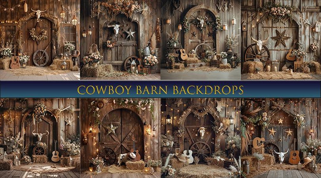 Cowboy Barn Digital Backdrop: Rustic Western Art (16384x16384 Px) - Etsy