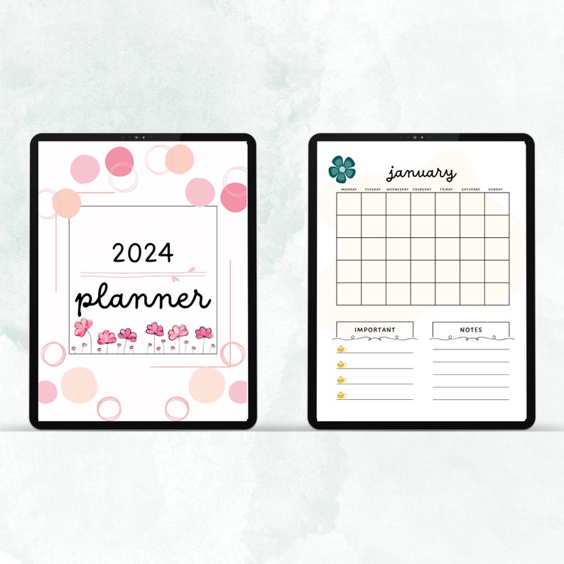 Printable Digital 2024 Planner 2024 Digital Planner 2024 Daily, Weekly