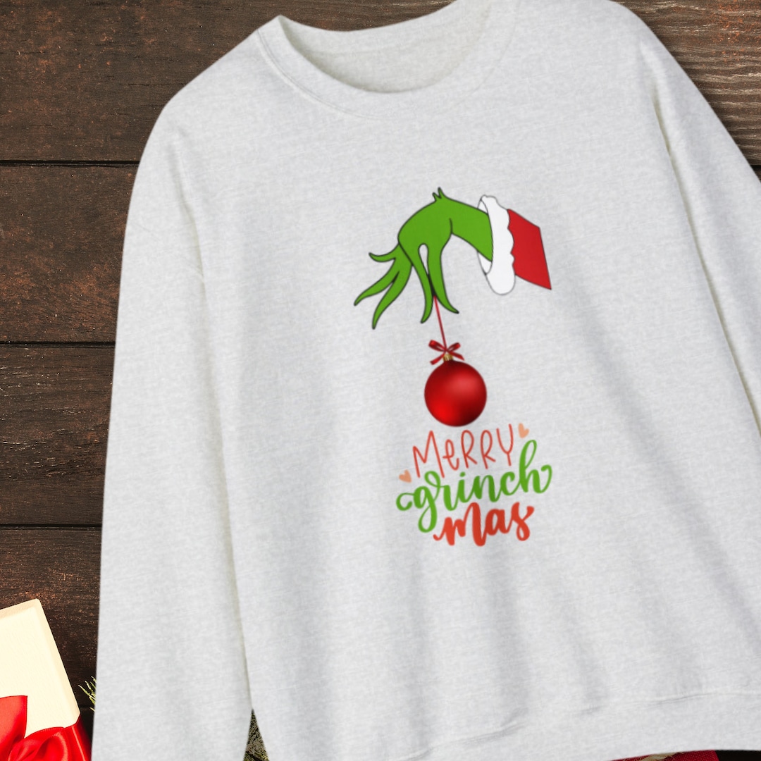 Christmas grinch print long sleeve sweatshirt