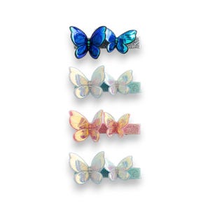 Summer Crystal - 3D Holographic Butterfly Hair Clips For Girls - 4 Pack