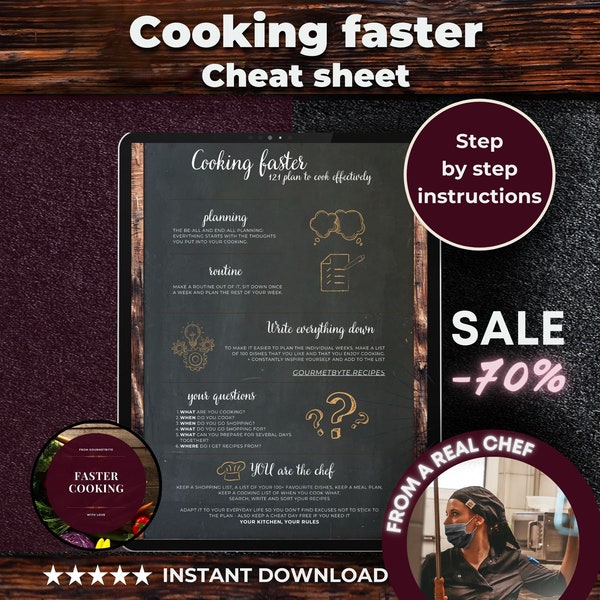 Cooking Faster Cheat Sheet, Fast Cooking Dishes, Cook Quick, Fast Kitchen, Cook Fast Food, Cooking Guide, Fast Cooking Tips, Improve cooking