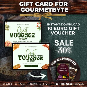 Carte-cadeau Gourmetbyte, Cartes-cadeaux gourmands, Carte-cadeau numérique, Carte-cadeau imprimable, Chèque-cadeau, Idée cadeau, Cadeau de cuisine, Cadeau pour les gourmets