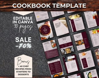 Custom Recipe Book, Customizable Cookbook Template, Canva Cookbook Template, Homemade Cookbook, Online Recipe Book, Personalized Recipe Book