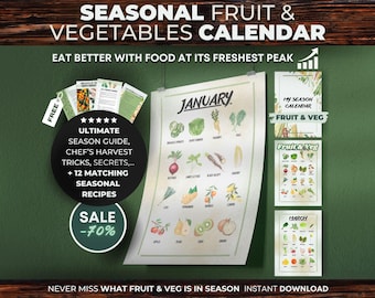 Seasonal Produce Calendar, Seasonal Fruit Month Calendar, Seasonal Fruit Chart, Food Calendar, Seasonal Eating Guide, Seasonal Veg Chart