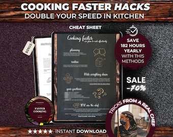 Faster Cooking Cheat Sheet, Quick Dish, Cooking Hacks, Fast Cooking Dishes, Cook Quick, Cooking Guide, Fast Cooking Tips, Save time Kitchen