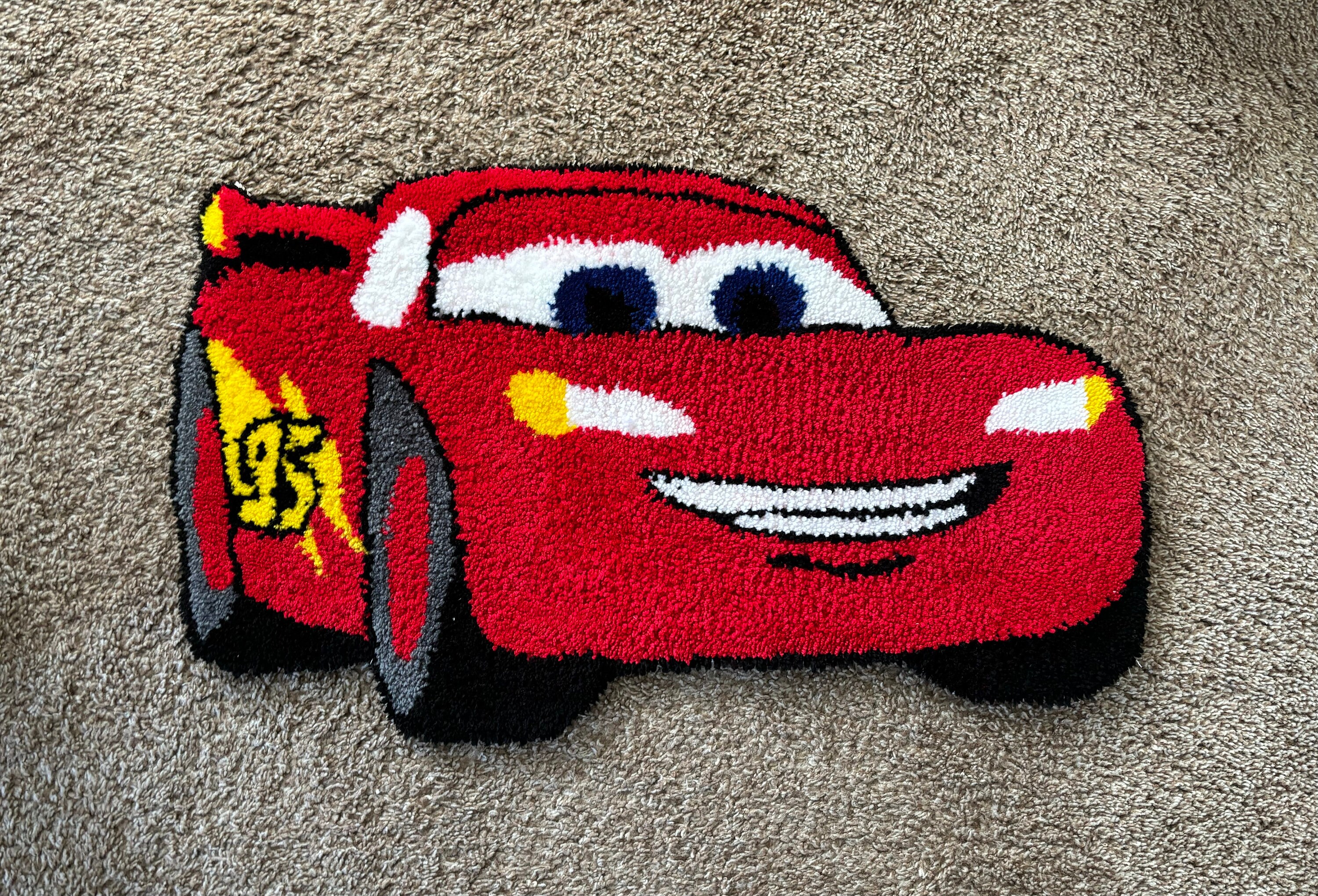 Face Rug Cars Lightning Car Rug - Etsy