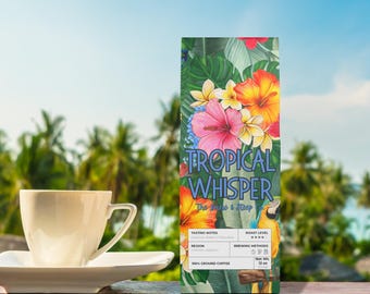 Tropical Caramel Brew Coffee, Flathead Valley Coffee Blend - Medium-Dark Roast, Chocolate Coffee, Whole Bean or Grounded, Coffee Gift Idea