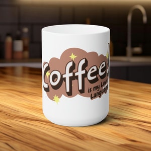 Kubek Coffee Is My Love Language 15oz - Romantyczny kubek do parzenia kawy dla entuzjastów kawy, Wyrazisty prezent dla bliskiej Ci osoby