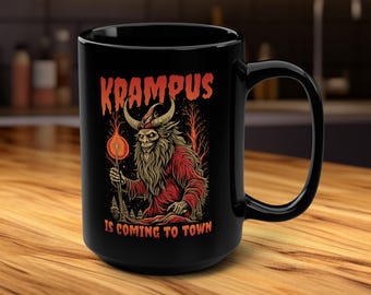 Krampus Christmas Mug Spooky Holiday Coffee Cup Dark Yuletide Celebrations Folklore Enthusiasts Spooky Mug Fans Folklore Dark Christmas Tale