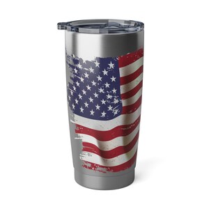 American Flag Tumbler - Patriotic Insulated Stainless Steel Cup for Hot and Cold Drinks, USA Pride Travel Mug