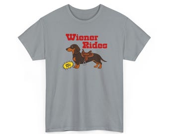Wiener Rides Funny Innuendo T-Shirt Hot Dog Graphic, Humorous