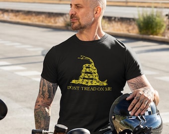T-shirt Don't Tread On Me - klassiek T-shirt met vlag van Gadsden, patriottisch statement-shirt, gewaagde American Freedom-kleding