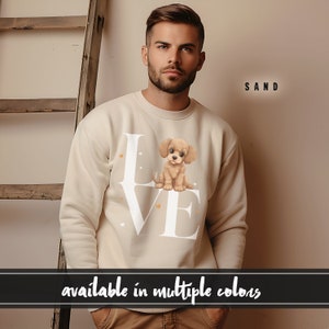 Brown Poodle Dog Love Sweatshirt, Dog Love Sweatshirt, Poodle Dog Mom Sweatshirt, Poodle Dog Dad Sweatshirt, Gift For Dog Lover