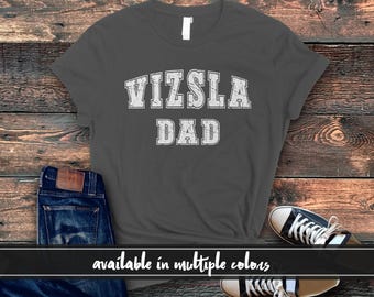Vizsla Hunde Dad T-Shirt | Vizsla Liebhaber Geschenk | Hundebesitzer-Bekleidung | T-Shirt für Männer | Vizsla Dad Shirt | Niedliches & Vizsla Liebhaber Geschenk Tee