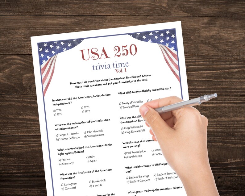 250th Anniversary 4th of July Trivia, America Funny Patriotic Trivia ...