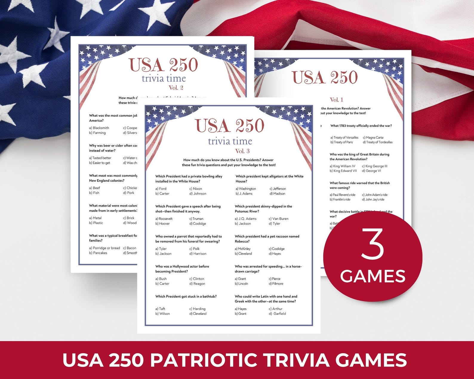 250th Anniversary 4th of July Trivia, America Funny Patriotic Trivia ...