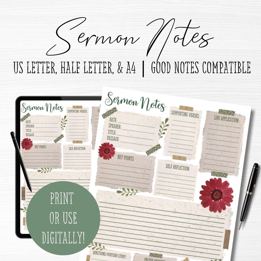 Ser Man Notes.pdf Sermon Notes | Sermon Notes Printable | Digital Sermon Notes | Sermon ...