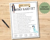 Bible Games for Kids | Who Said It | Kids Bible Study |Group Activity | Guess Who | Christian Games | Seminary Printables | Bible Characters
