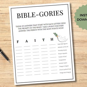 Juego Think Fast / Juegos bíblicos para niños / Juegos de estudio bíblico para niños / Juegos cristianos / Nombres de Dios / Imprimibles de seminario / Categorías Juego VBS