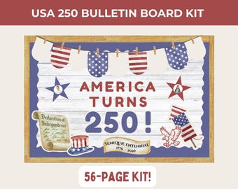 250th Anniversary Bulletin Boards Kit, USA 250 Years, USA Classroom, Founding Fathers, Fourth of July Poster, Land of the Free