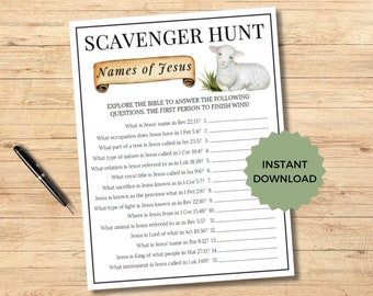 Names of Christ | Bible Games for Kids | Scavenger Hunt | Jesus is King | Name of Jesus | Seminary Printables | Christian Games | VBS