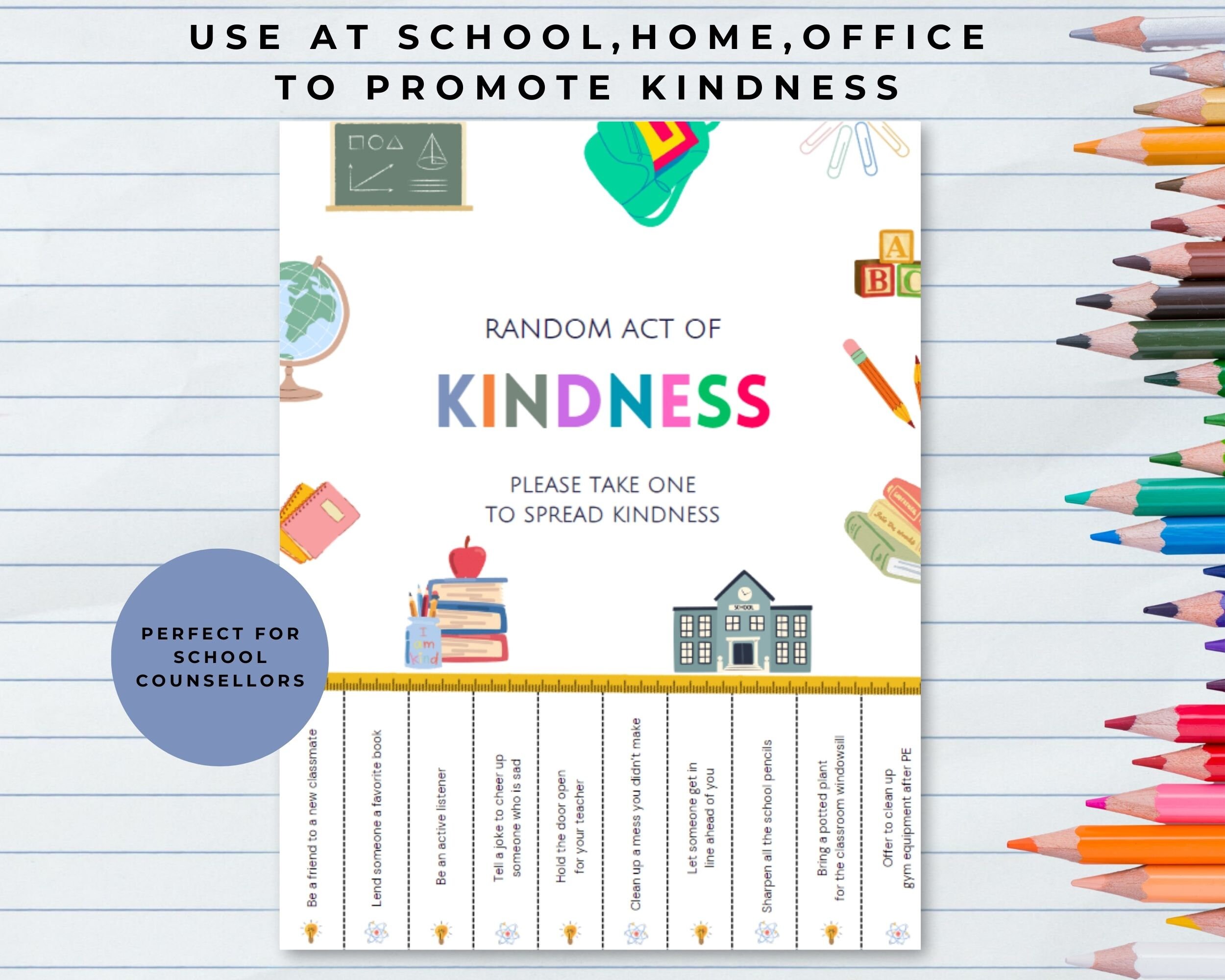 Editable Random Acts of Kindness Tear off Slip Sheets, Tear off ...