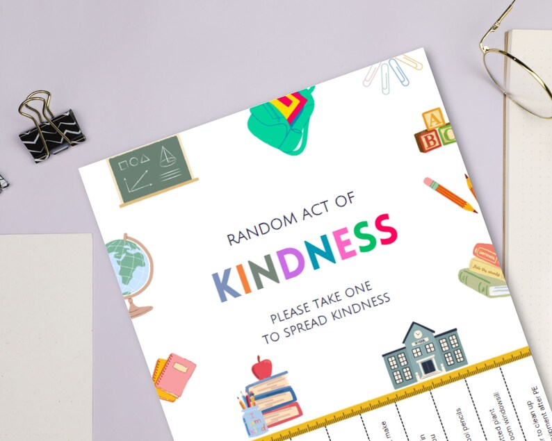 Editable Random Acts of Kindness Tear off Slip Sheets, Tear off ...