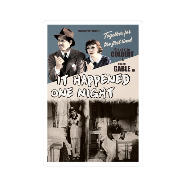 It Happened One Night Vintage Inspired Film Poster Sticker