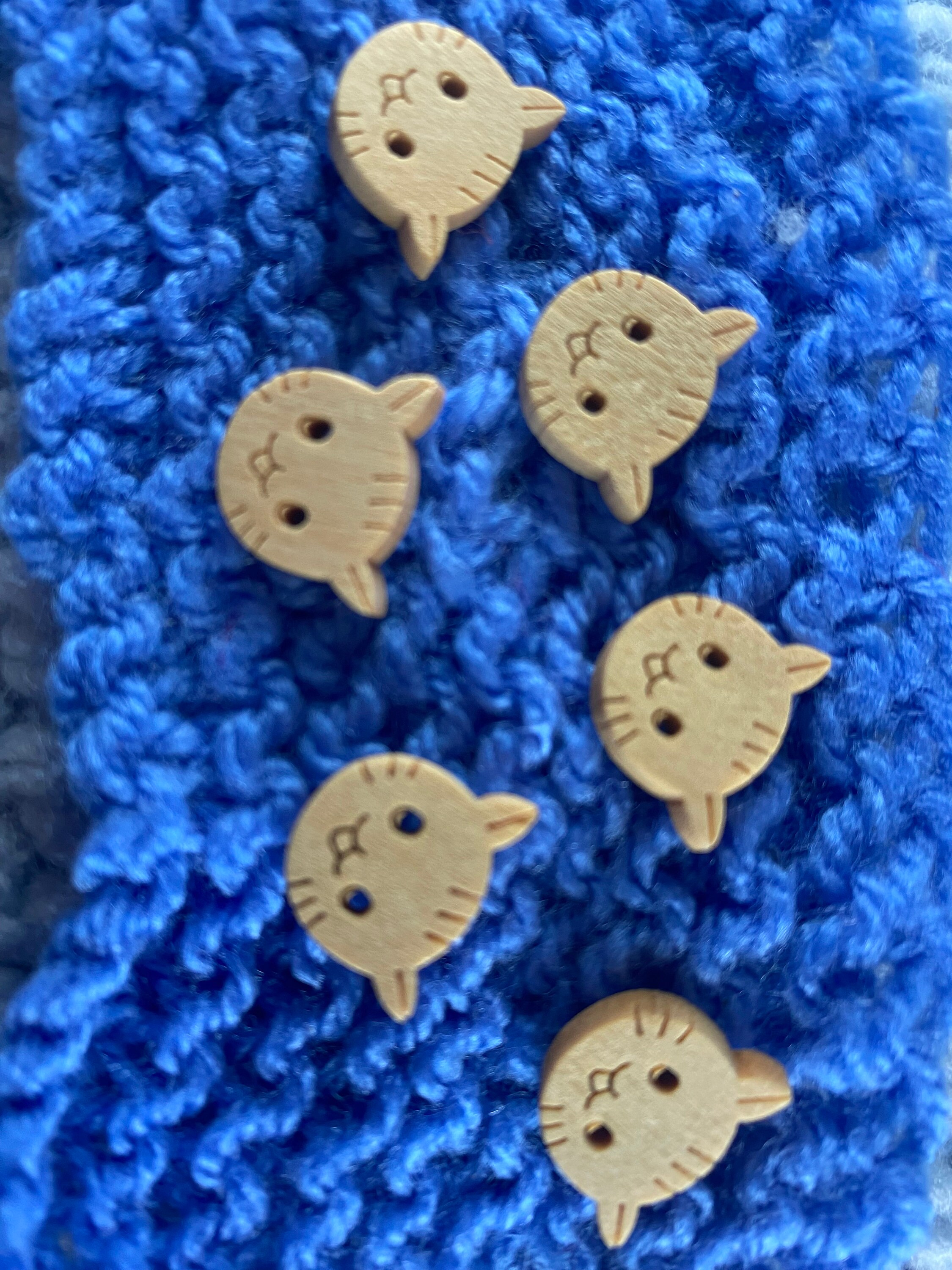 Wooden Kitten Buttons - Etsy