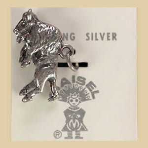 Vintage Maisel's Sterling Silver Buffalo Charm, New Old Stock