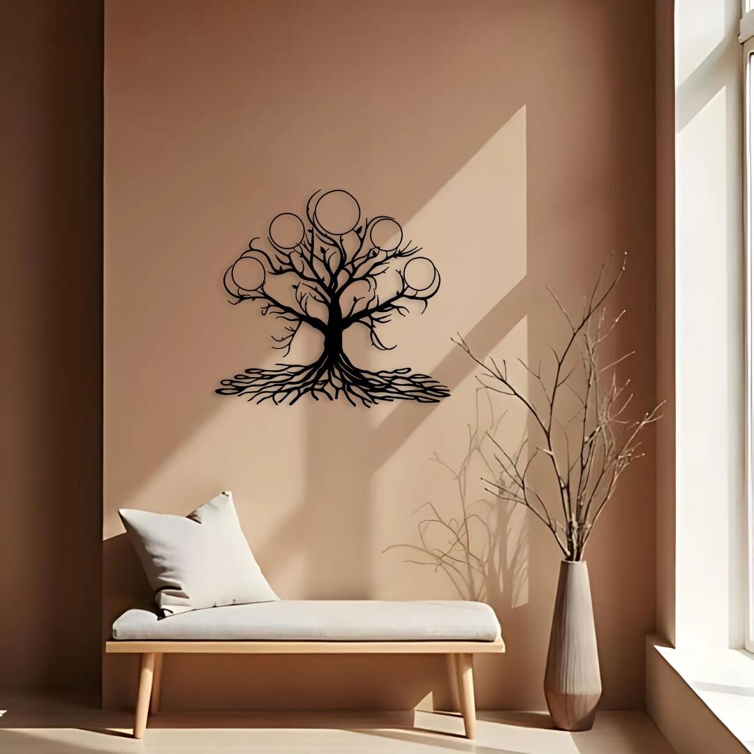 Custom Metal Wall Art Family Tree Wall Art Living Room Decor Exclusive ...