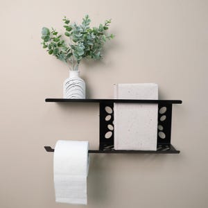 DABSTORY Wc-rolhouder toiletpapierhouder wit toiletpapierhouder met legplank papierrolhouder DIARA wandmontage