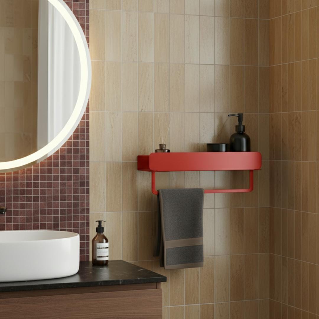 Piantana Portasciugamani Milano da bagno 3 Bracci in Metallo Bianco