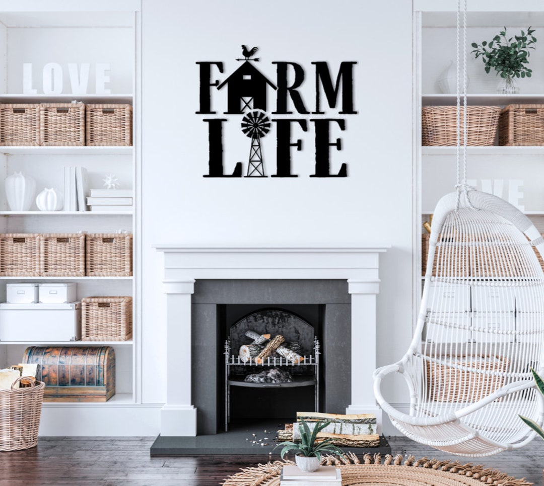 Large Metal Wall Art Farm Life Wall Decor Entryway Key Holder Etsy