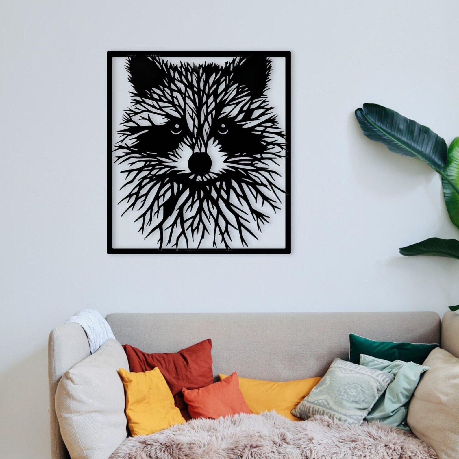 Metal Racoon Panel Raccoon Metal Wall Art, Unique Animal Hanging, Living Room Decor - Etsy