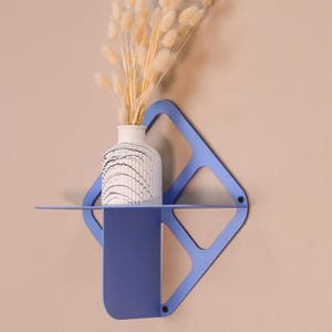 Modern Metal Floating Shelf Wall Storage for Books Metal Wall Decor Romb Floating Book Shelf Office Wall Decor Unique Gift for Book Lover