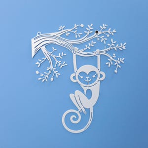 Monkey Metal Wall Art Cute Animal Decor for Kids&#39; Rooms Adorable Animal Wall Decor Monkey Metal Artwork Unique Gift for Kids Nursery Decor