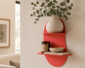 Estantería metálica de pared para artículos esenciales: organizador para recibidores, dormitorios o habitaciones infantiles.