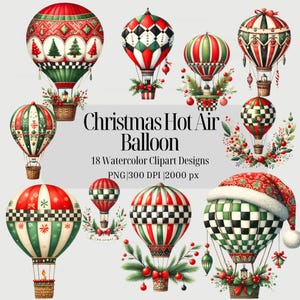 Aquarell Heißluftballon Weihnachten Clipart Urlaub Ballons Papier Handwerk Papierkunst PNG Transparenten Hintergrund Kommerzielle Nutzung