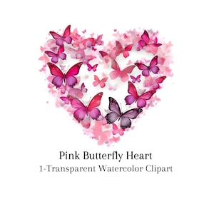 Vlinder hart clipart PNG transparante achtergrond Instant digitale download Valentine roze hart clipart voor ambachten en Home Decor