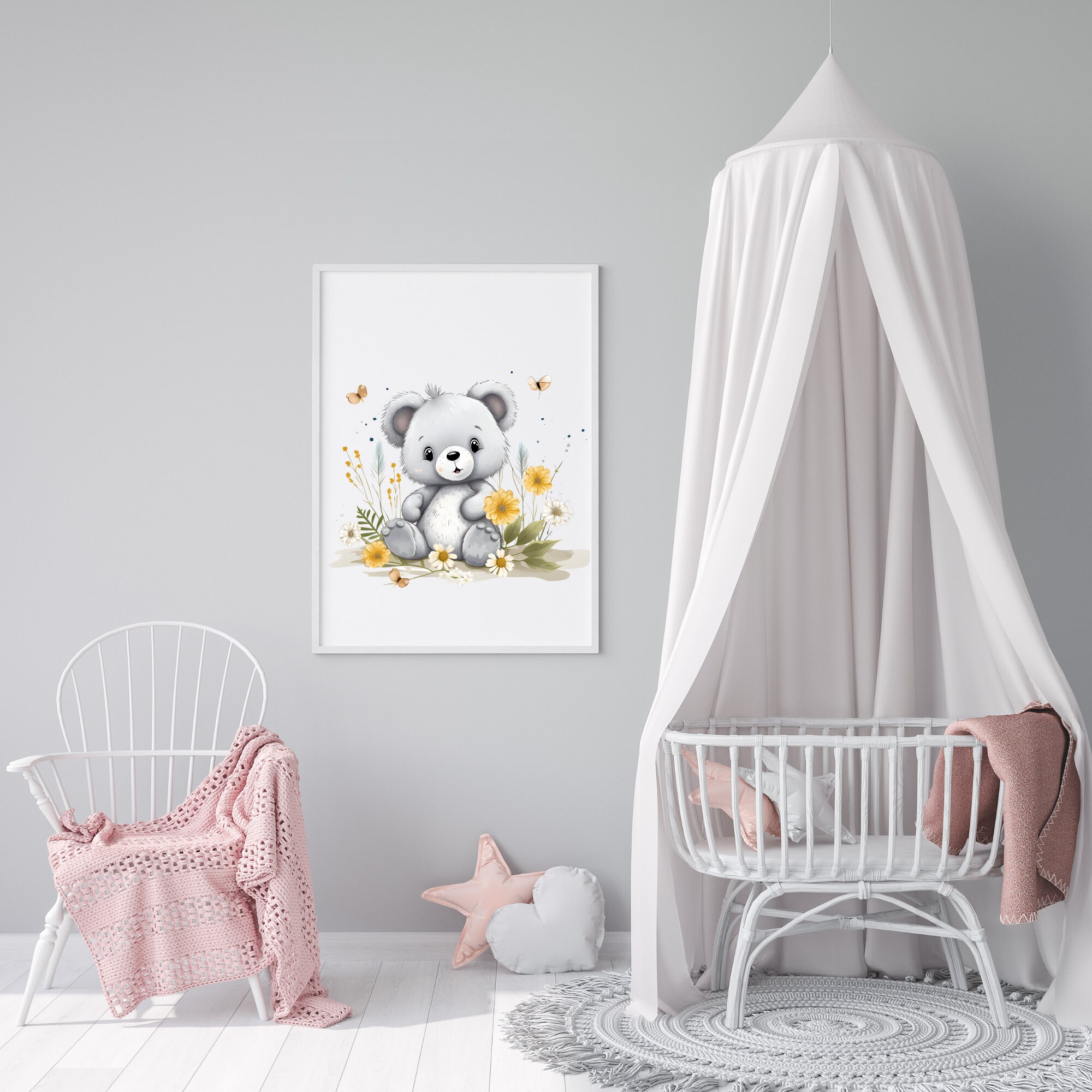 Teddy Bear Clipart Wildflower PNG Transparent Background Instant ...