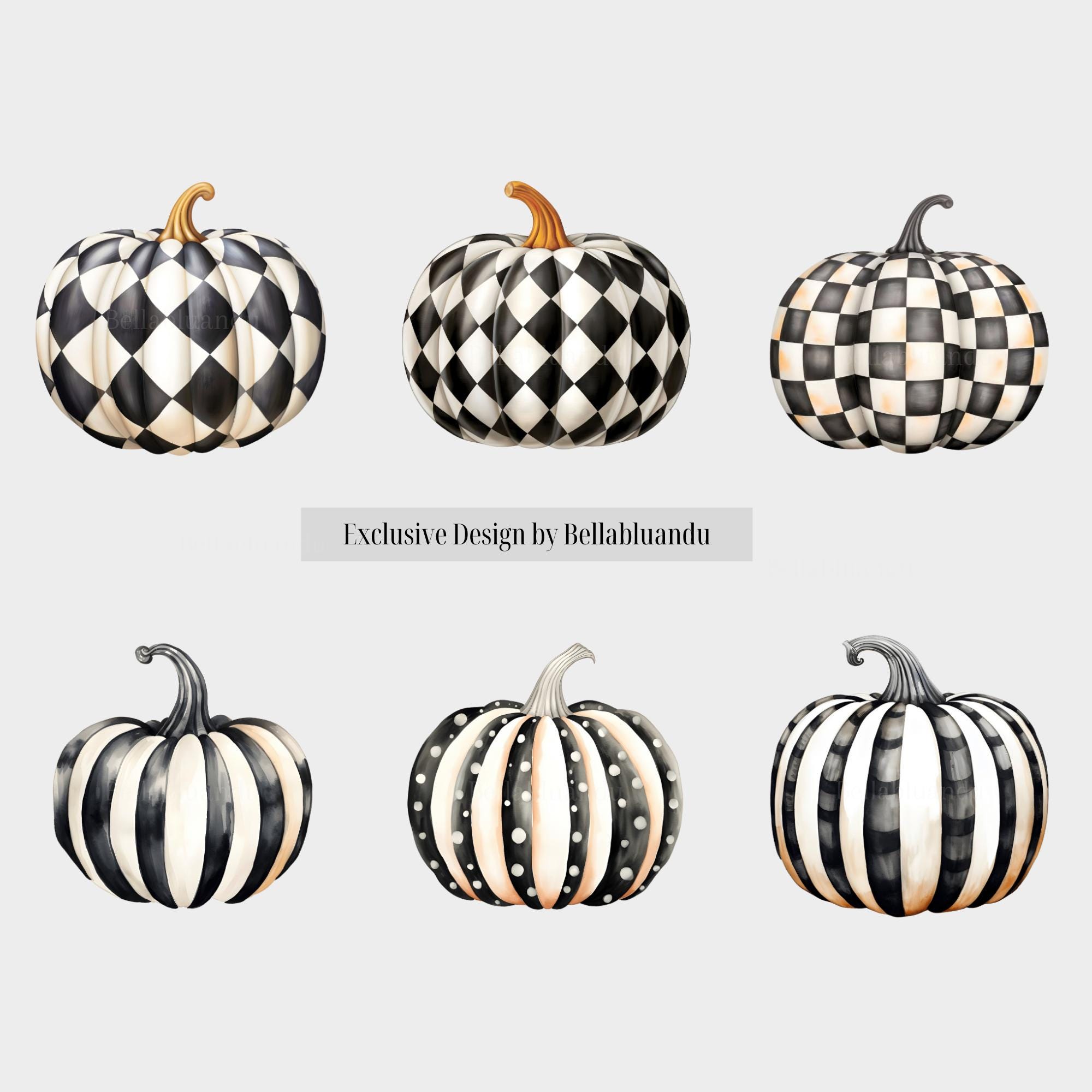 Mocha Check & Block Print Tall Pumpkin main image 1
