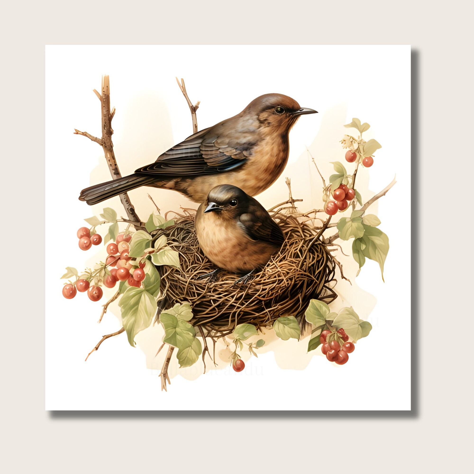 Vintage Style Birds Printable Instant Digital Download Retro Birds ...