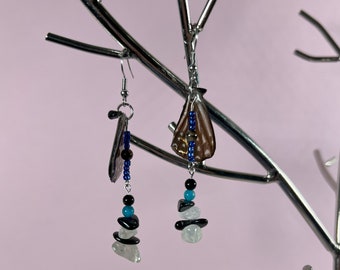 Pendientes de alas de mariposa reales