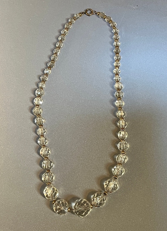 Vintage Faceted Glass & Gold Filled Bead 18" Neckl