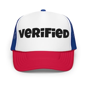 Verified Trucker Hat / Twitter X Premium Elon Musk / Red, White, & Blue / One Size / Embroidered Text
